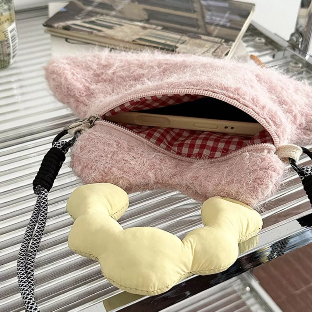 Cartoon Plush Crossbody Bag