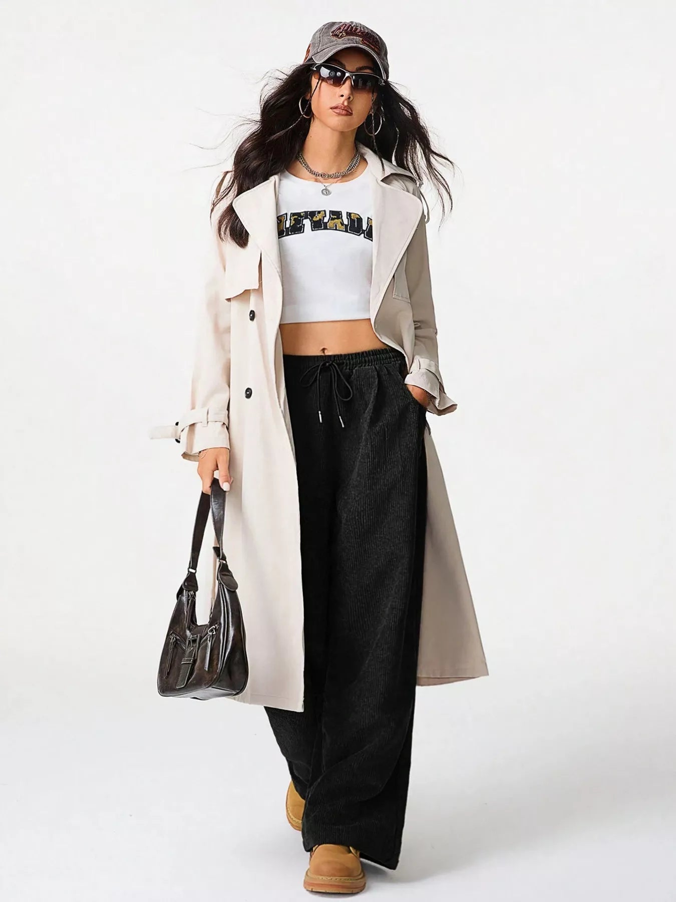 Casual Corduroy Wide Leg Pants
