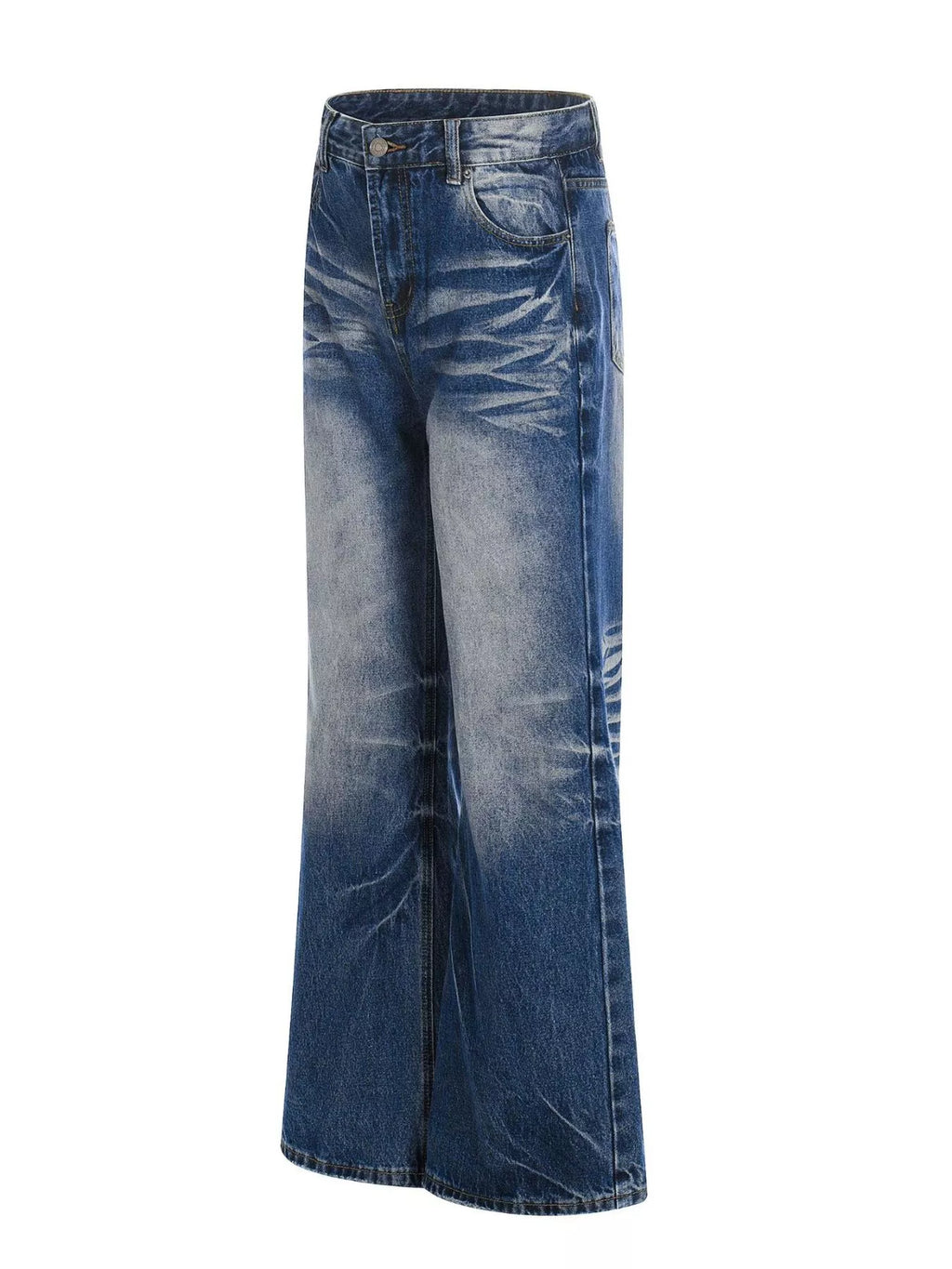 Men's Full Size Vintage Wash Wide Leg Jeans Plus Size