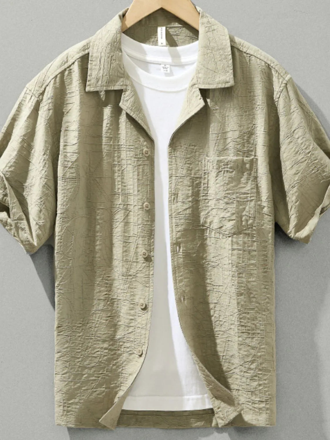Men's Plus Size Button Up Short Sleeve Shirt