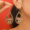 Christmas Reindeer Teardrop Dangle Earrings
