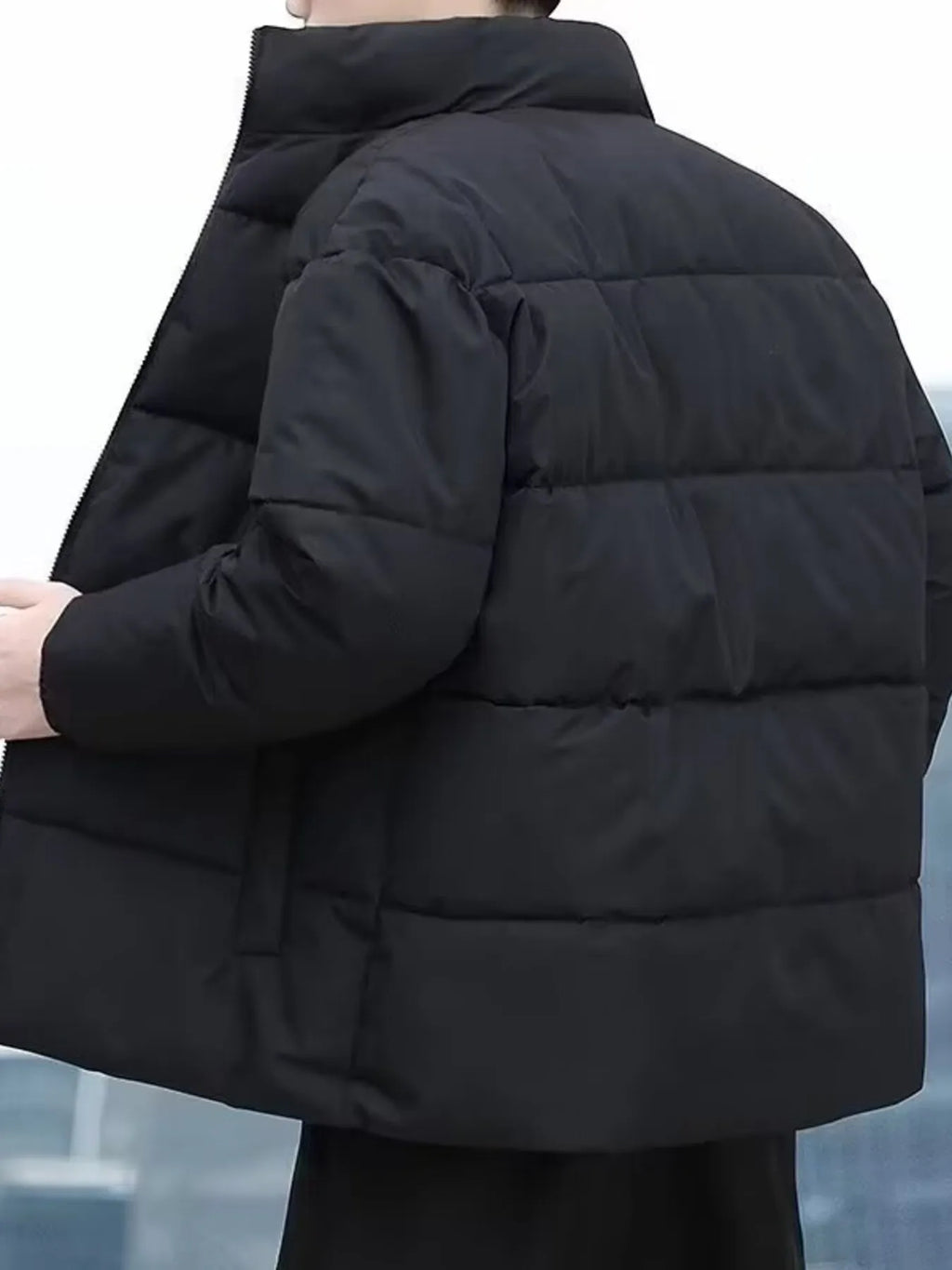 Men's Plus Size Quilted Zip Up Winter Coat