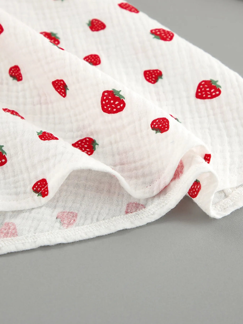 Strawberry Print Long Sleeve Mini Dress
