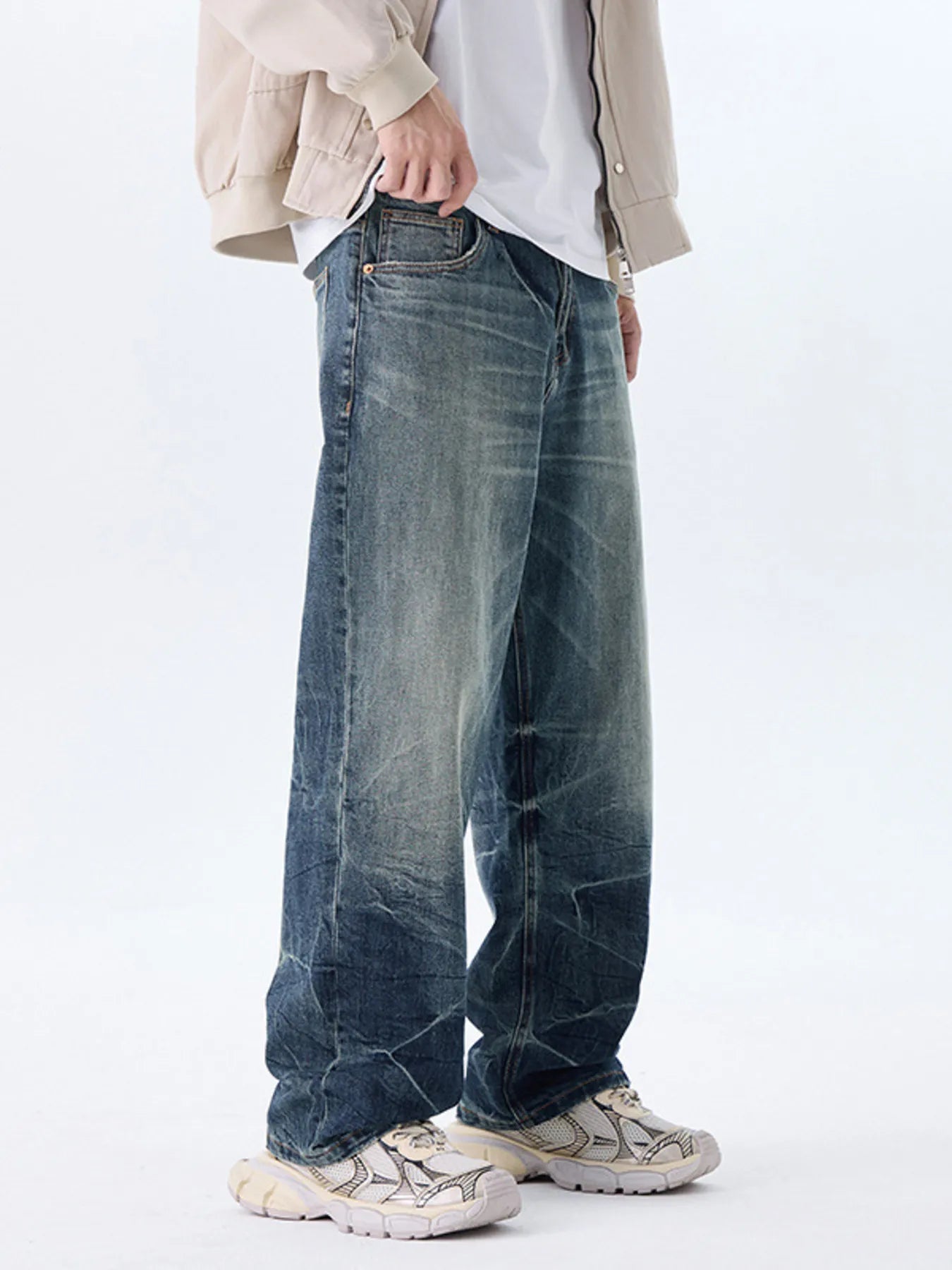 Men's Plus Size Wide Leg Jeans