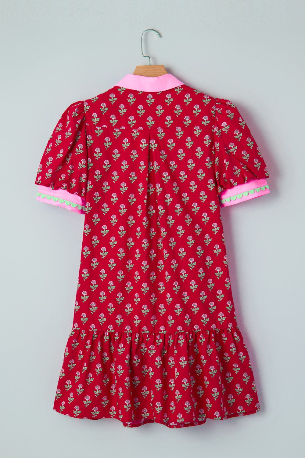 Floral Print Ruffle Hem Mini Dress