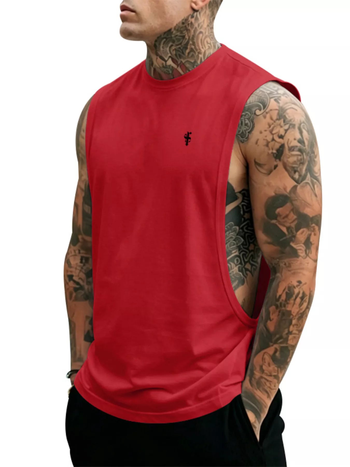 Men's Full Size Round Neck Tank Top Plus Size