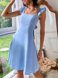 Ruffled Tie Back Mini Dress