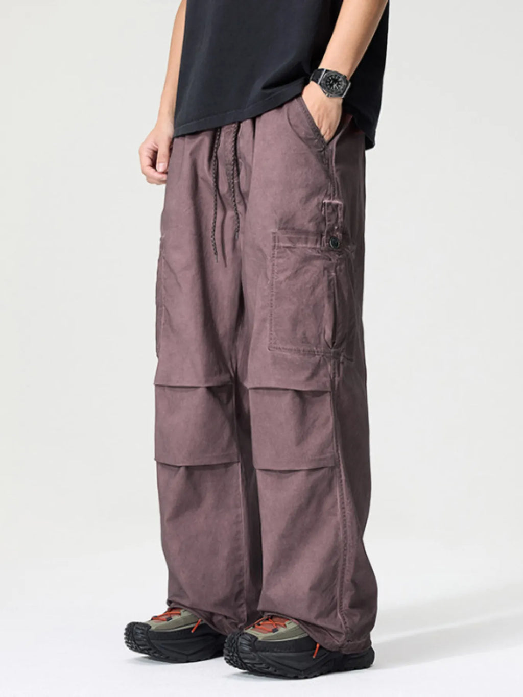 Men's Full Size Wide Leg Cargo Pants Plus Size