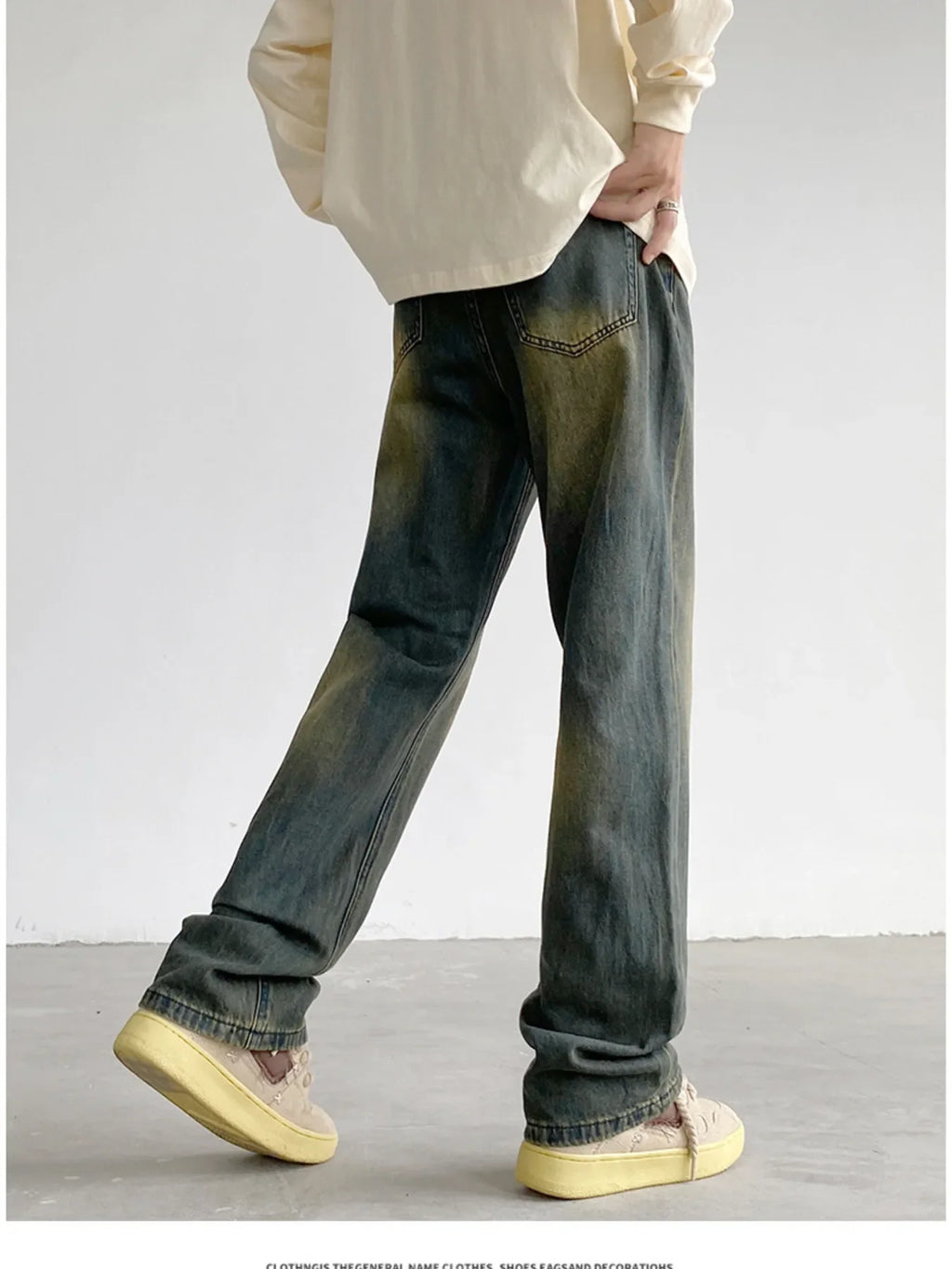 Men's Plus Size Vintage Wash Relaxed Fit Jeans