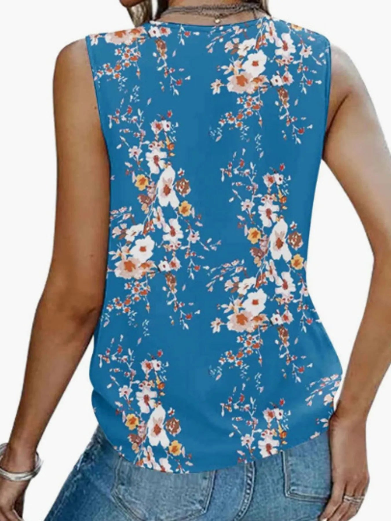Printed V-Neck Tank