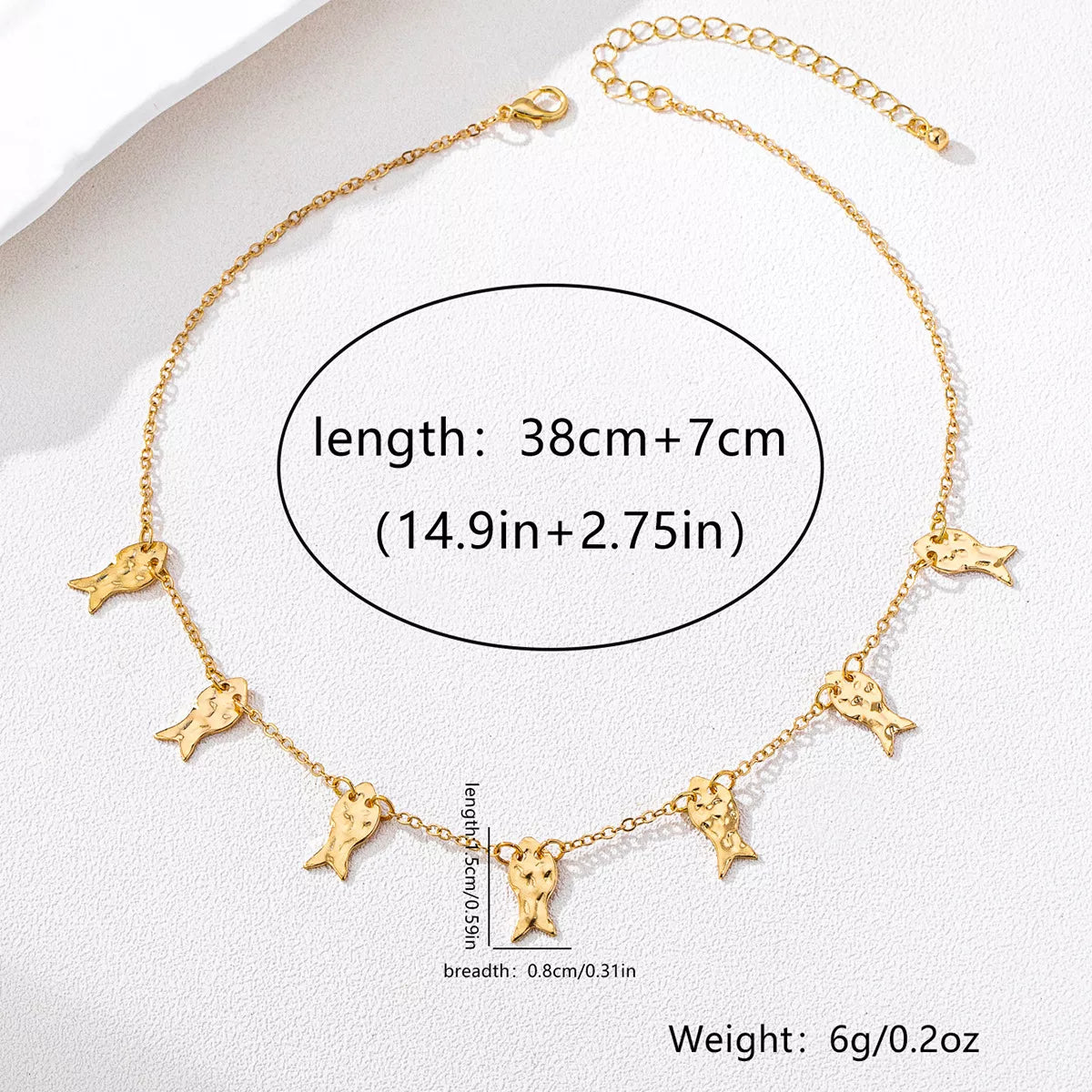 18K Gold-Plated Fish Charm Necklace
