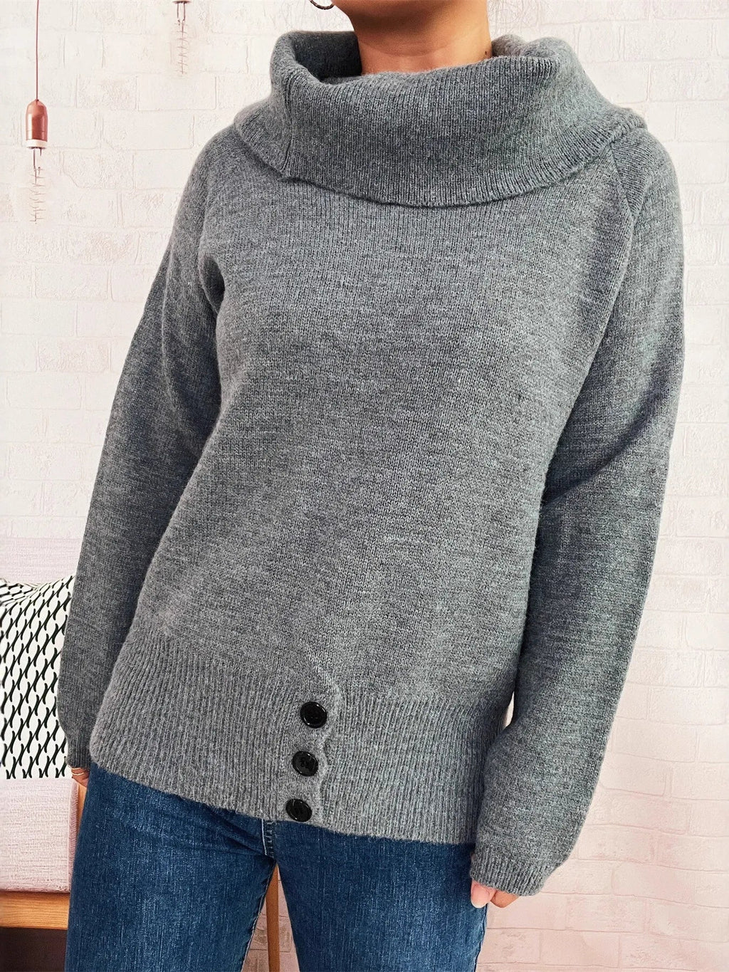 Striped Turtleneck Long Sleeve Sweater