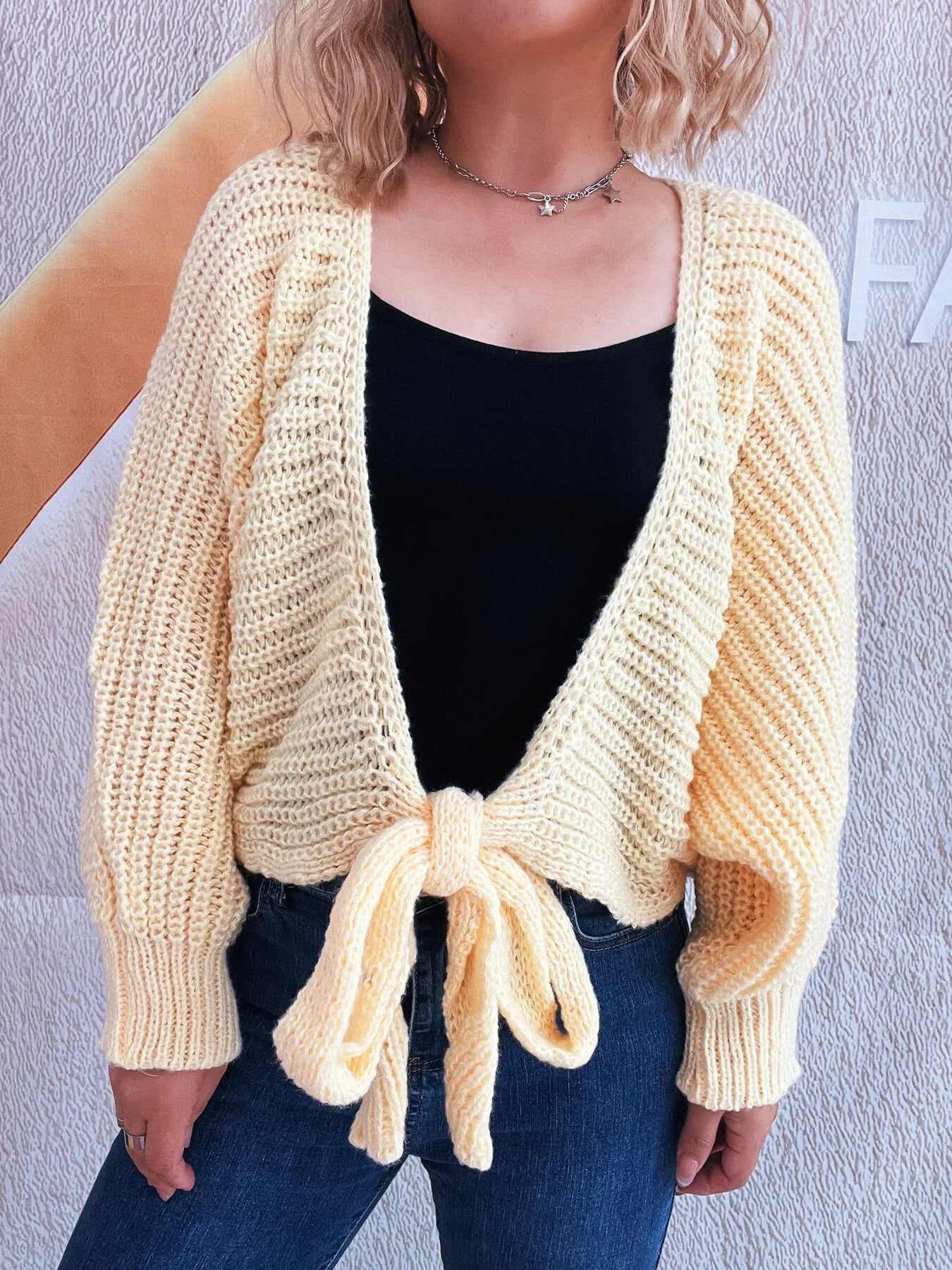 Tie Front Long Sleeve Cardigan