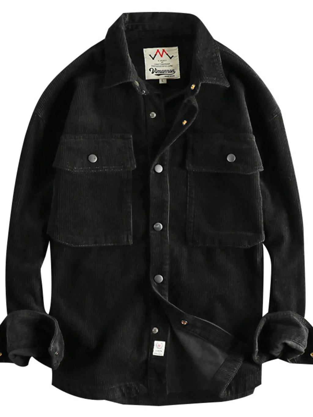 Men's Plus Size Corduroy Button Up Long Sleeve Jacket