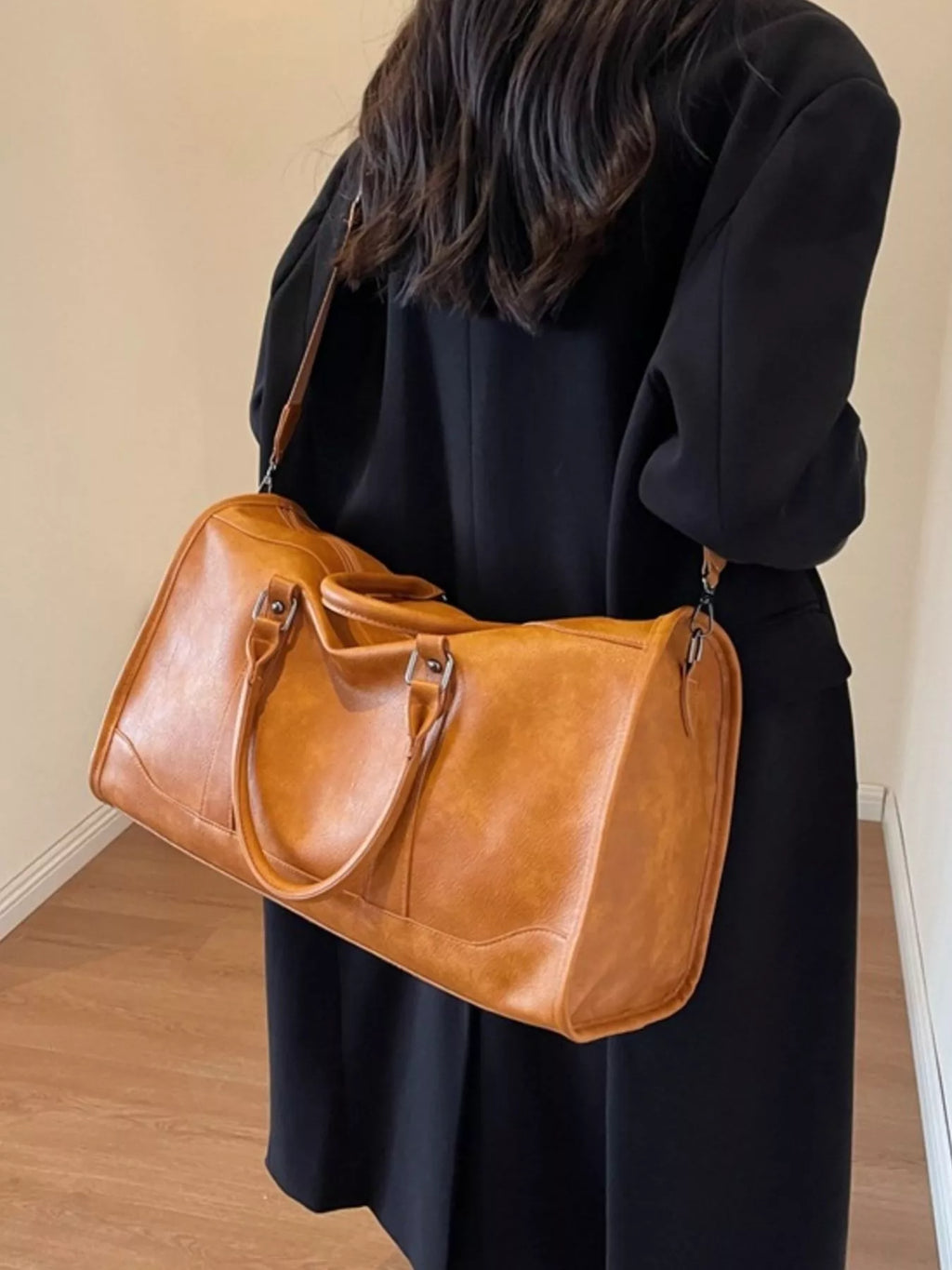 Vintage Leather Duffle Bag