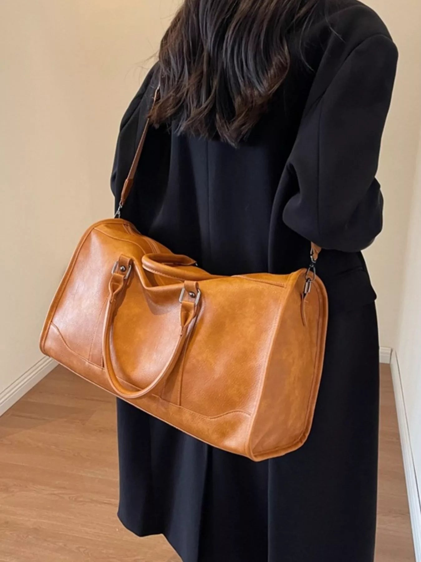 Vintage Leather Duffle Bag