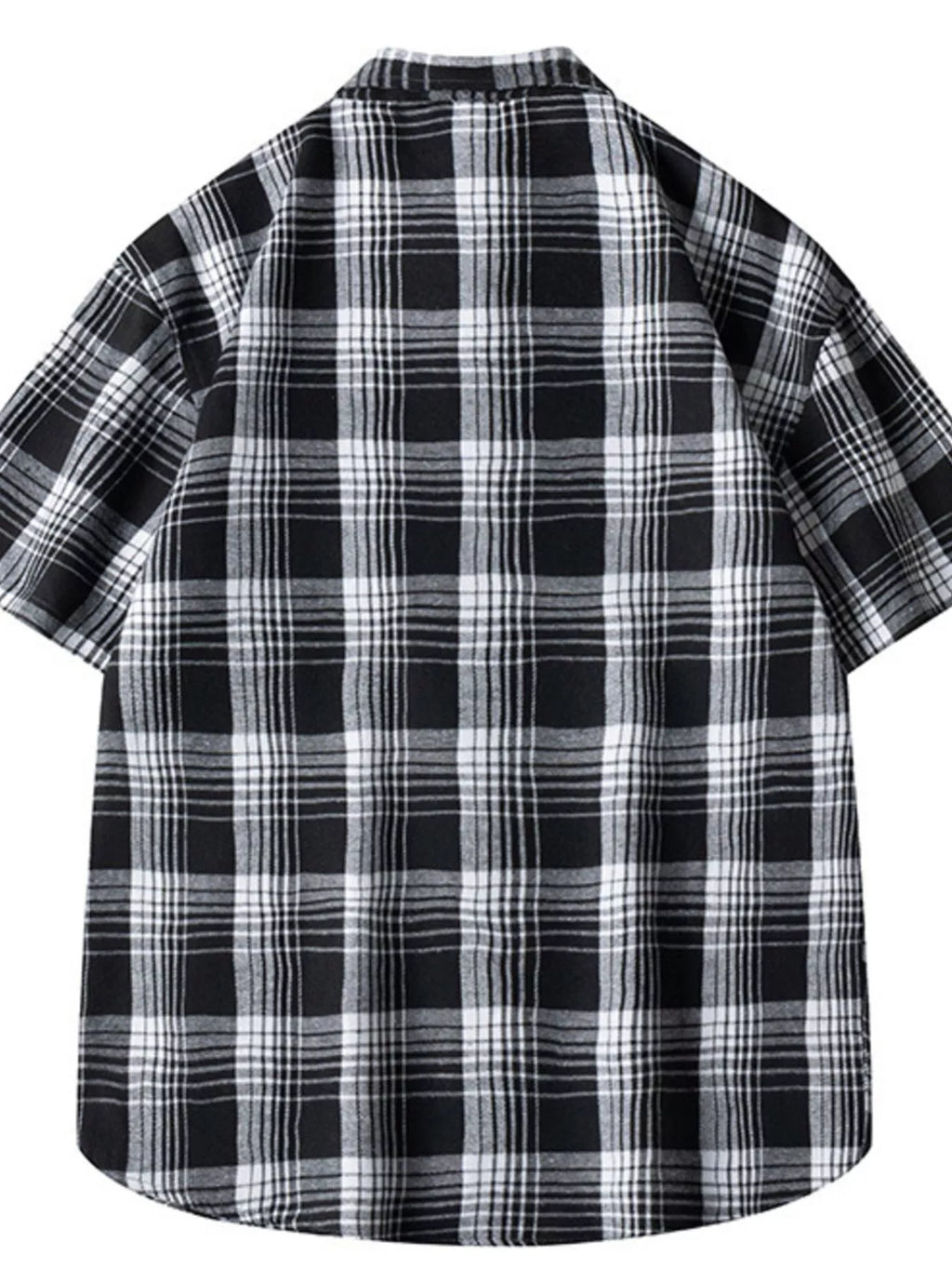Men's Plus Size Casual Plaid Short Sleeve Shirt