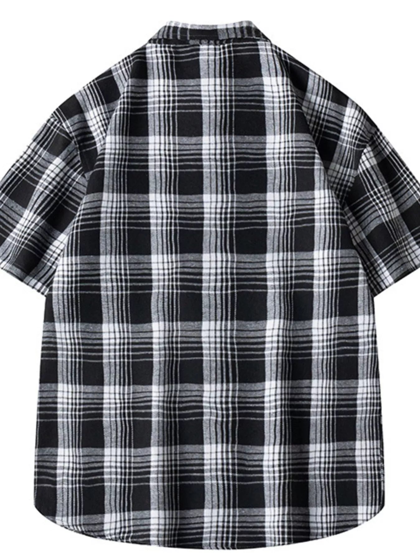 Men's Plus Size Casual Plaid Short Sleeve Shirt