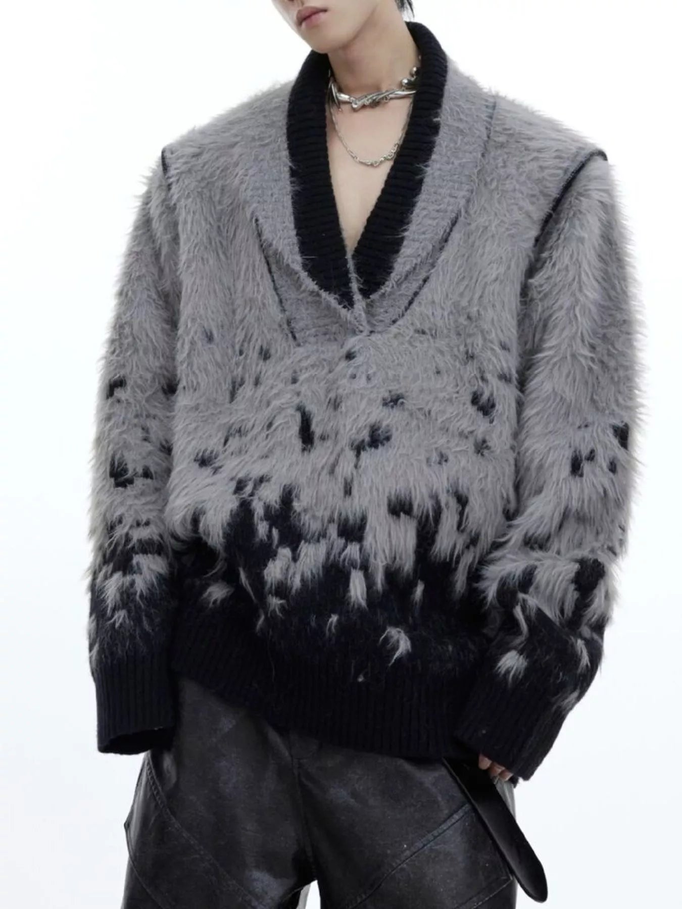 Men's Plus Size Long Sleeve Loose Fit Sweater