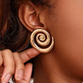 18K Gold-Plated Spiral Statement Earrings