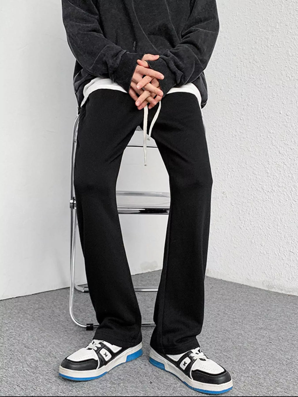 Men's Drawstring Wide Leg Pants
