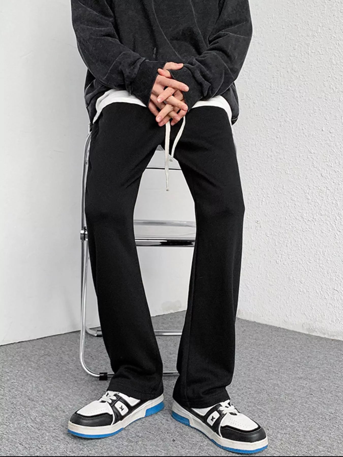 Men's Drawstring Wide Leg Pants