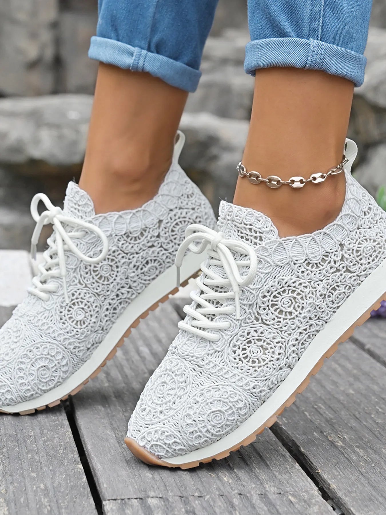 Mesh Lace Up Sneakers