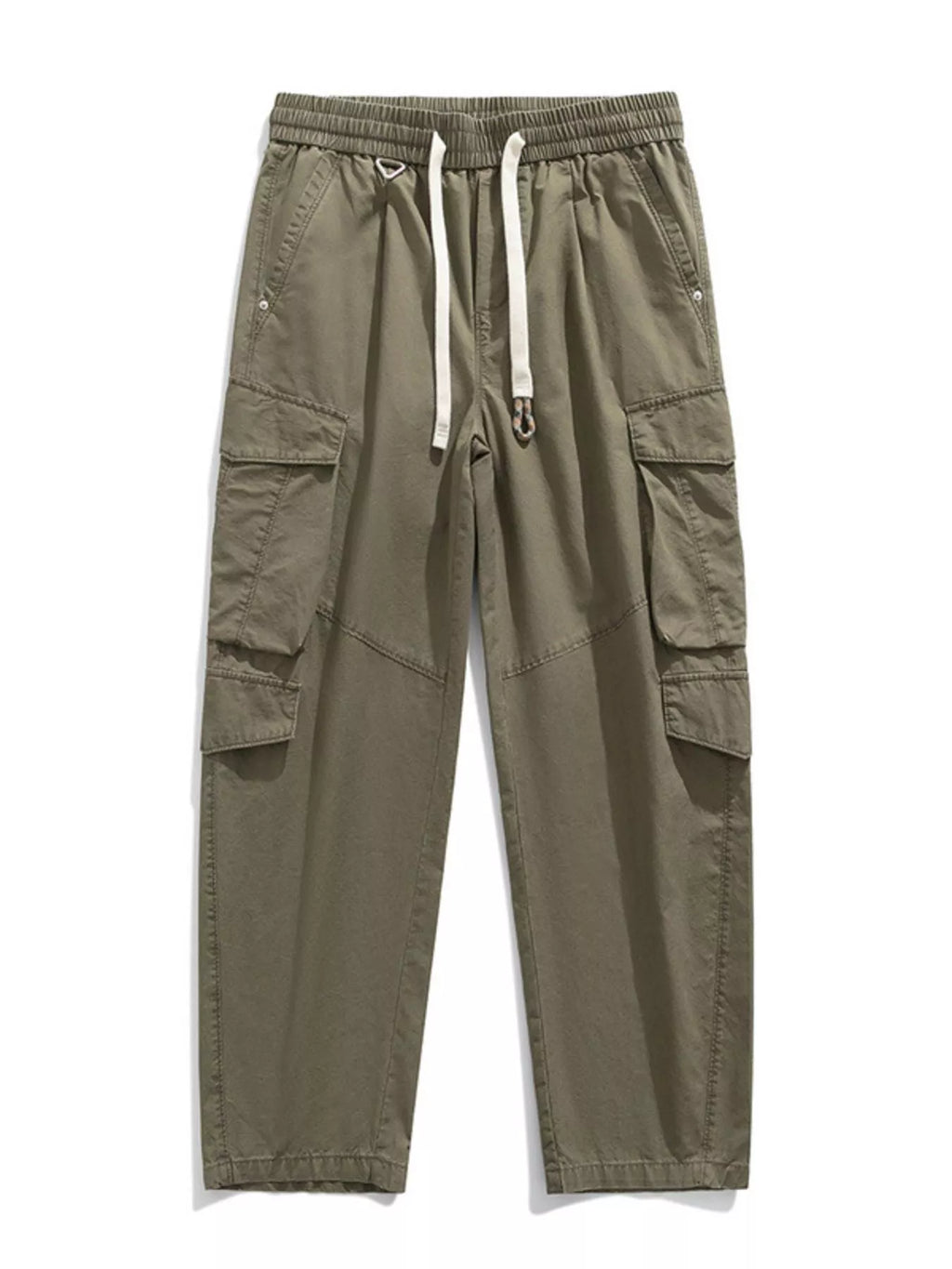 Men's Plus Size Loose Fit Cargo Pants with Drawstring