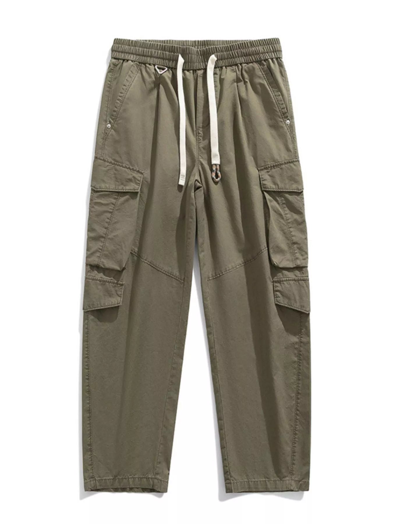 Men's Plus Size Loose Fit Cargo Pants with Drawstring