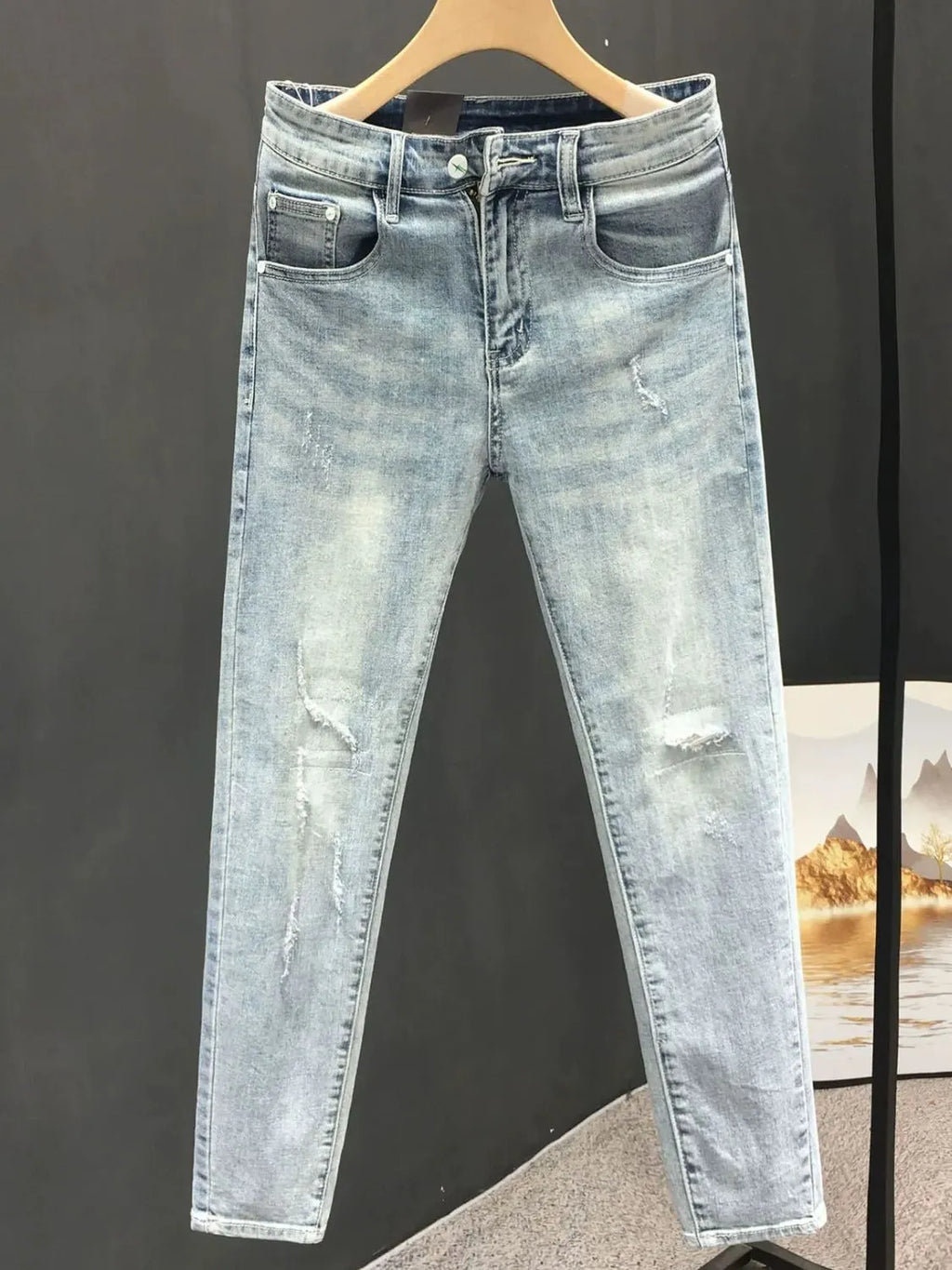 Men's Distressed Skinny Jeans