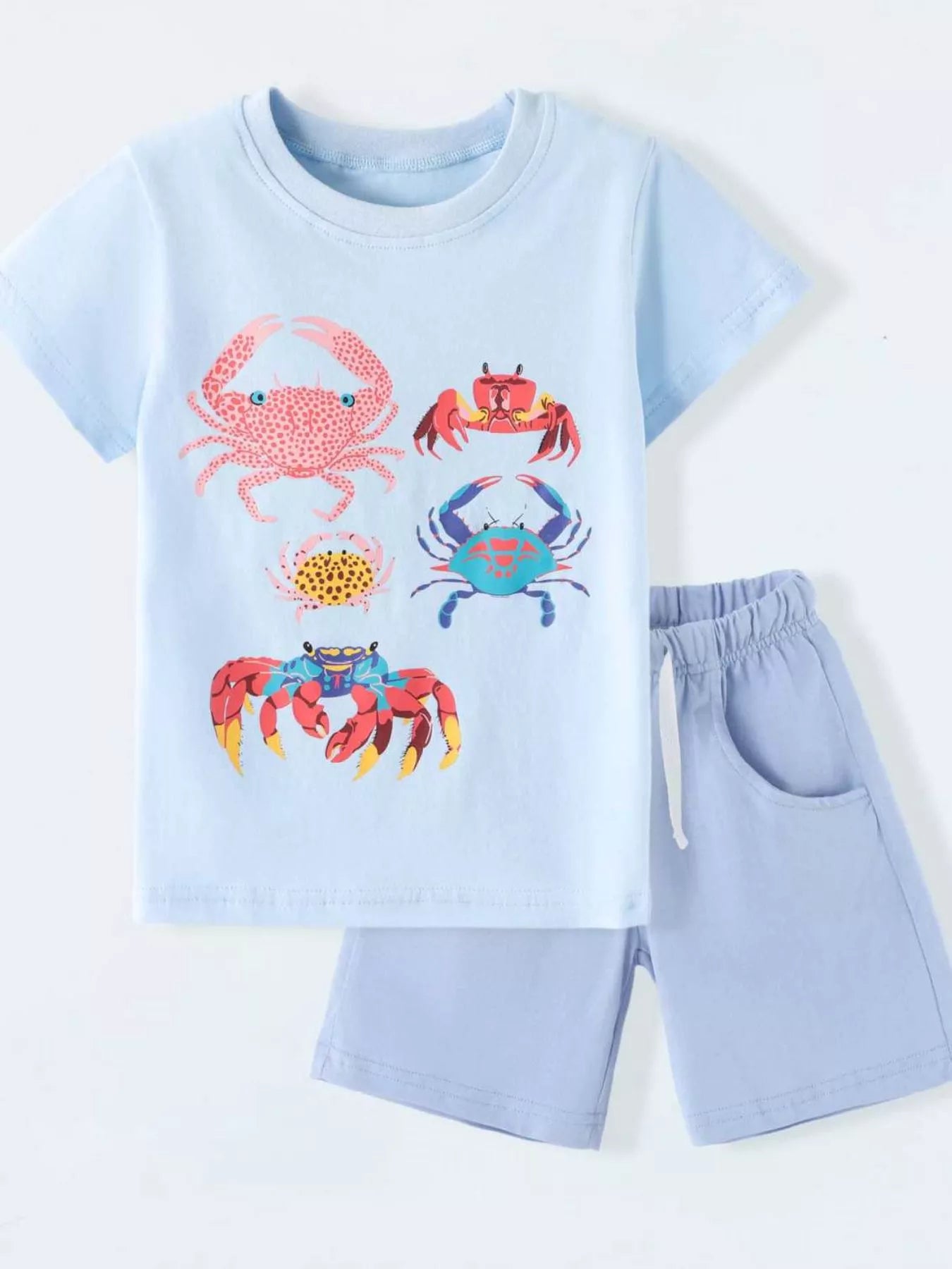 Children's Crab Print Tee and Shorts Set