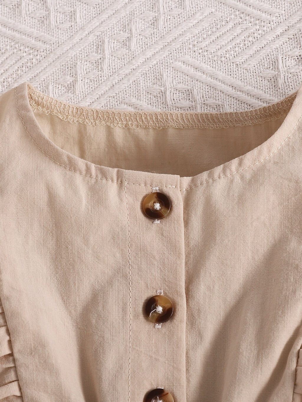 Children's Ruffle Trim Button Front Top and Shorts Set