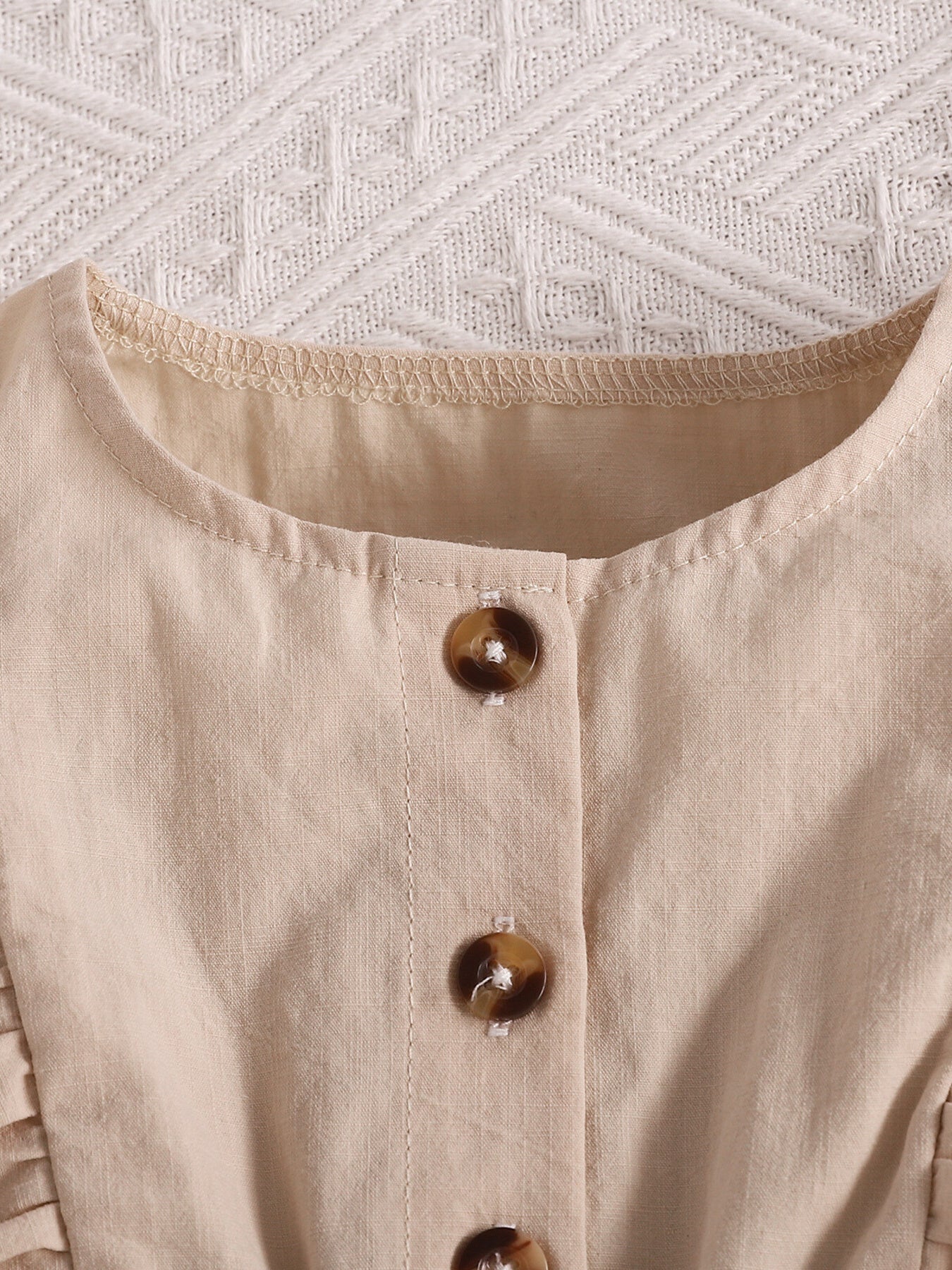 Children's Ruffle Trim Button Front Top and Shorts Set