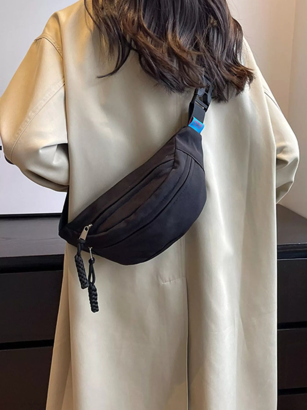 Lightweight Crossbody Bag with Tassel Detail