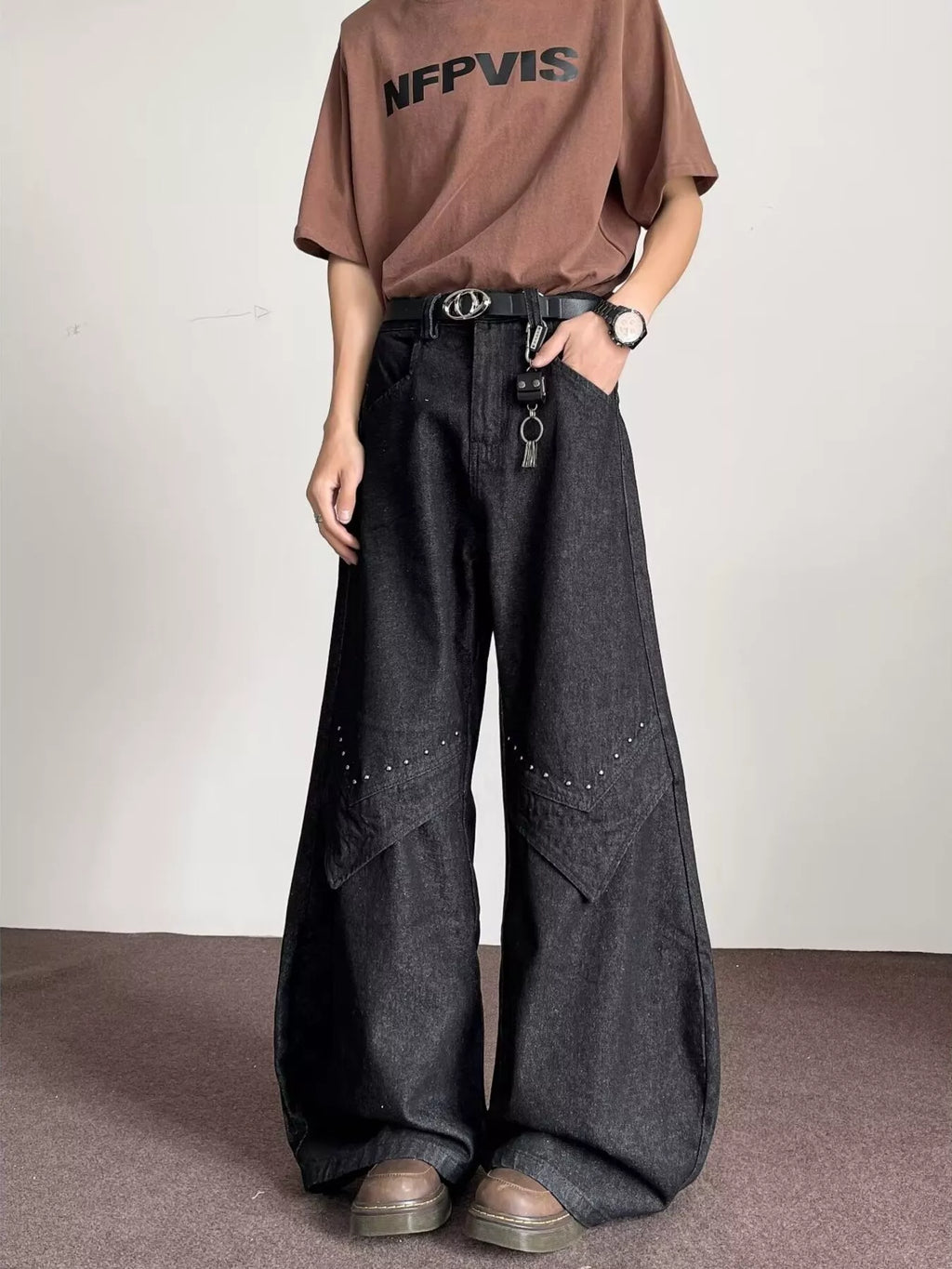 Men's Full Size Wide Leg Jeans Plus Size