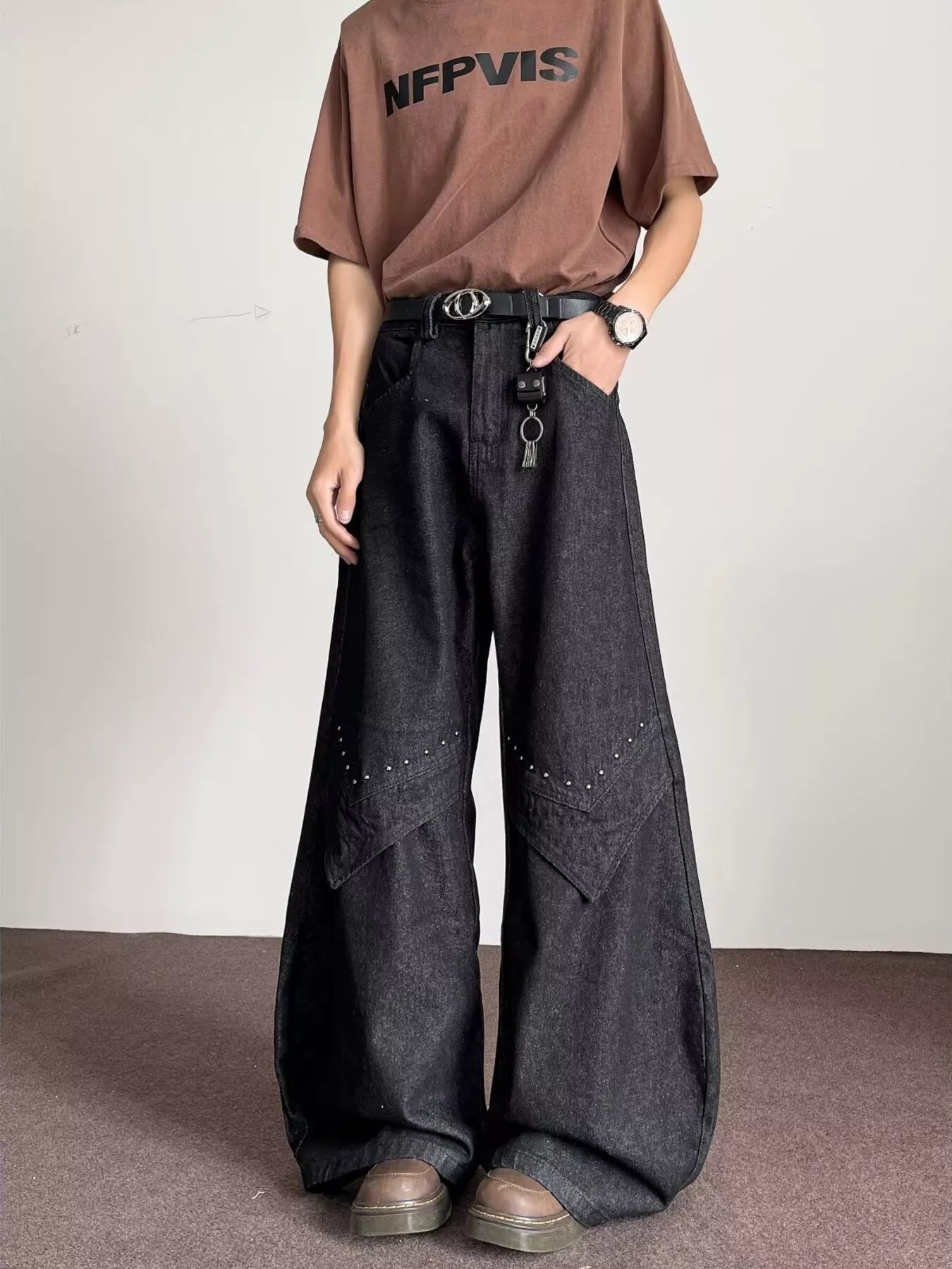 Men's Full Size Wide Leg Jeans Plus Size