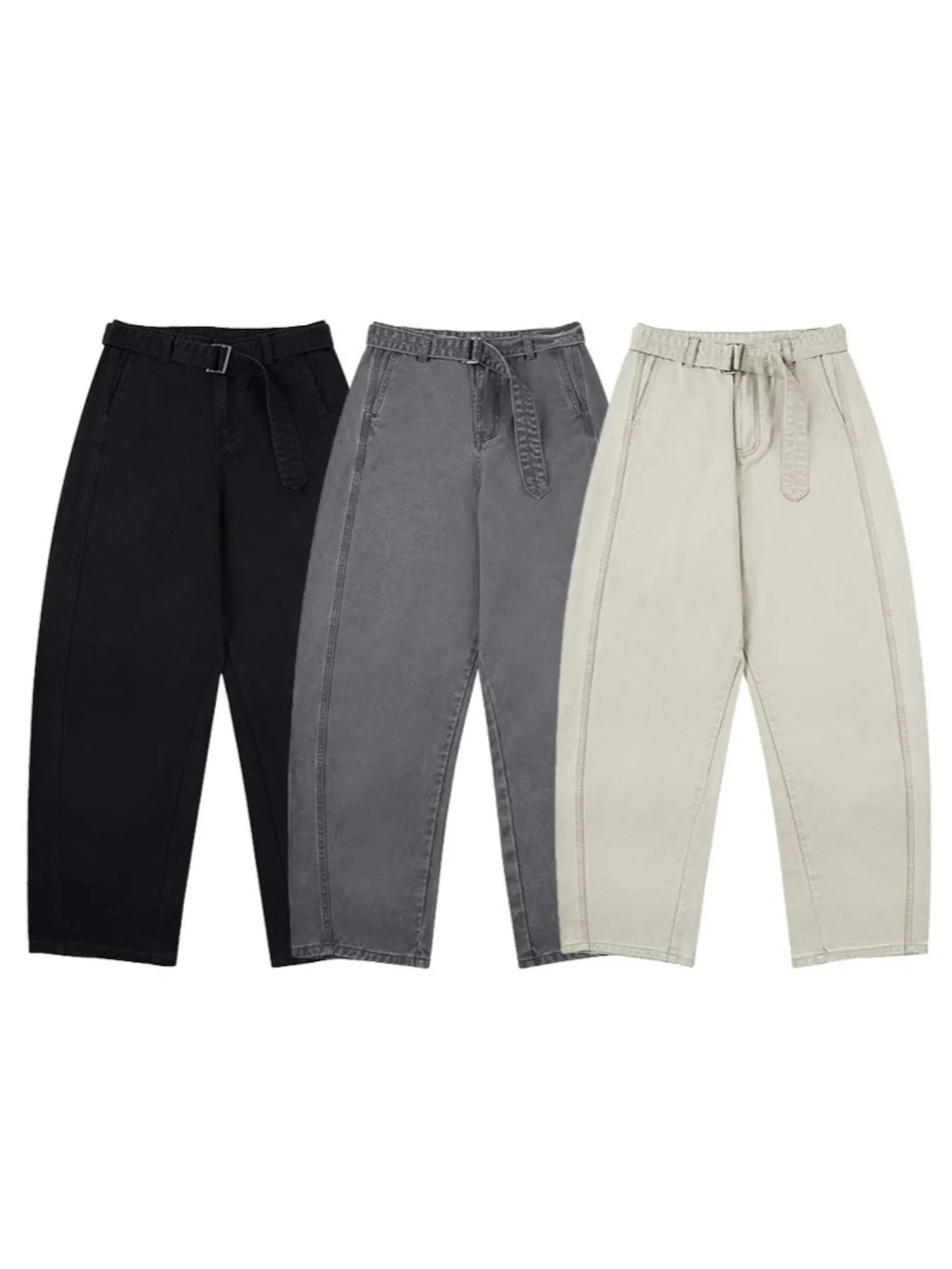 Men's Full Size Washed Wide Leg Cargo Pants Plus Size