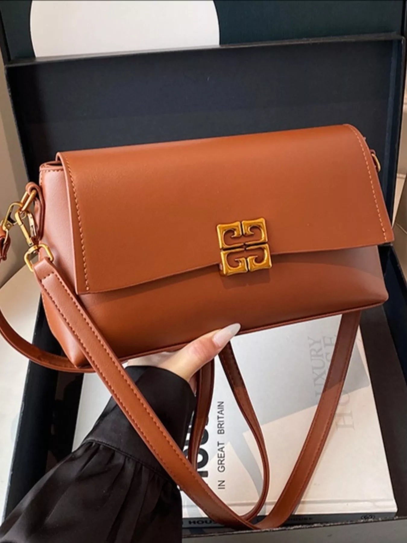 Leather Flap Crossbody Bag