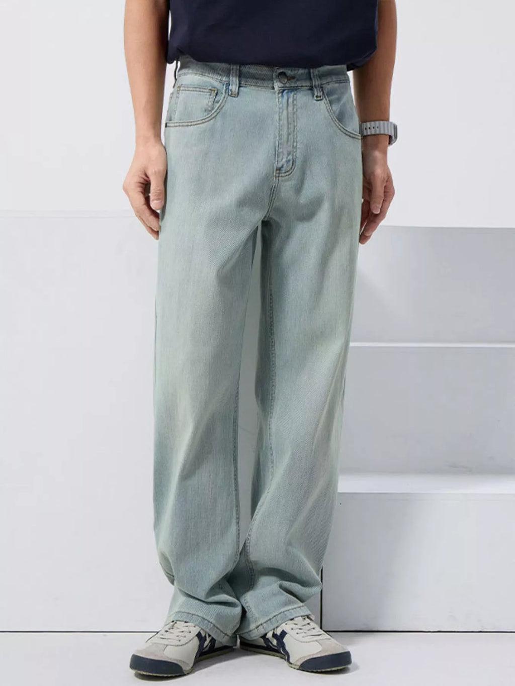Men's Vintage Wash Loose Fit Jeans