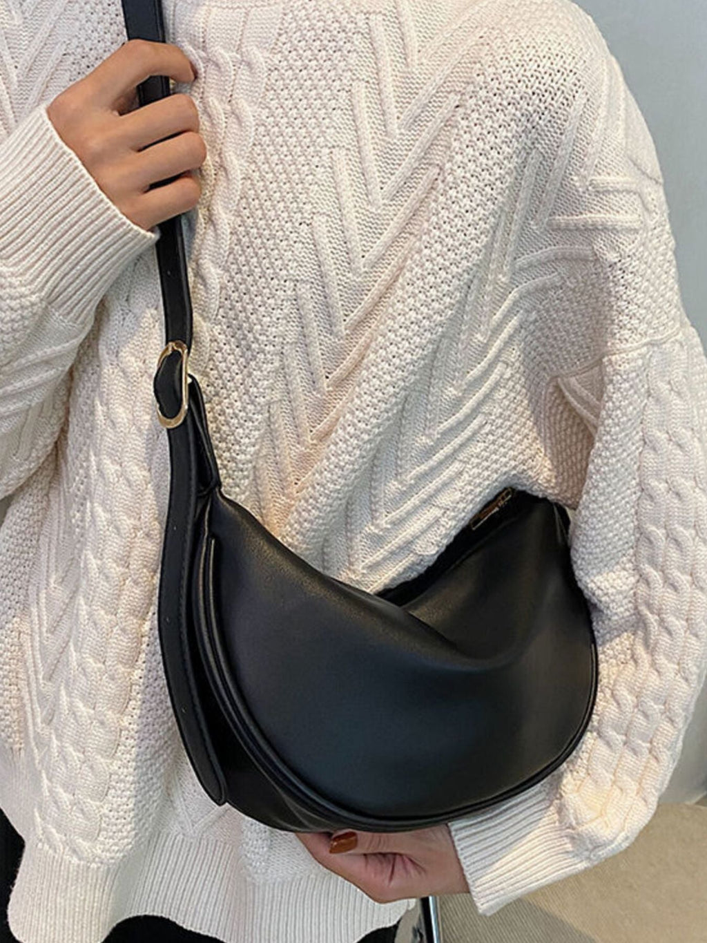 Minimalist Crescent Crossbody Bag
