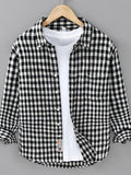 Men's Plus Size Plaid Button Up Long Sleeve Shirt