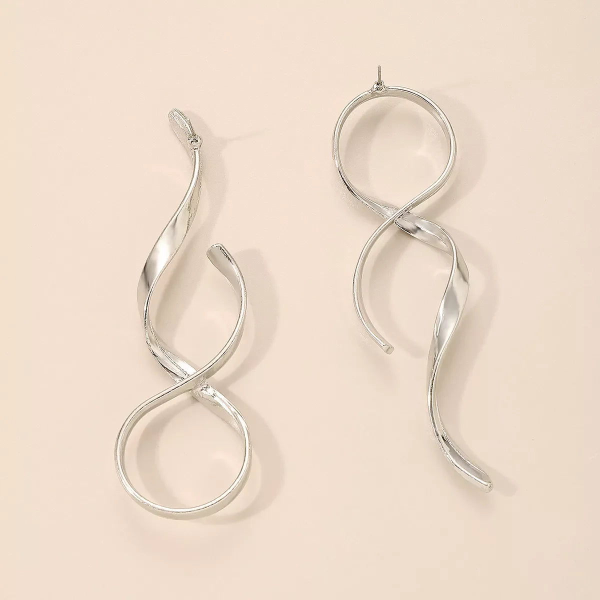 Alloy Spiral Drop Earrings