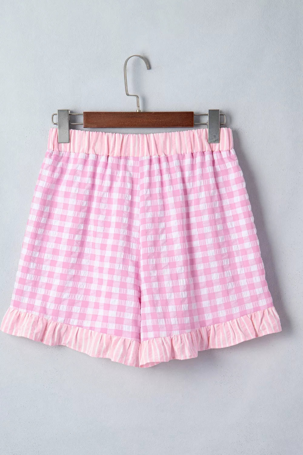 Gingham Ruffle Hem Shorts