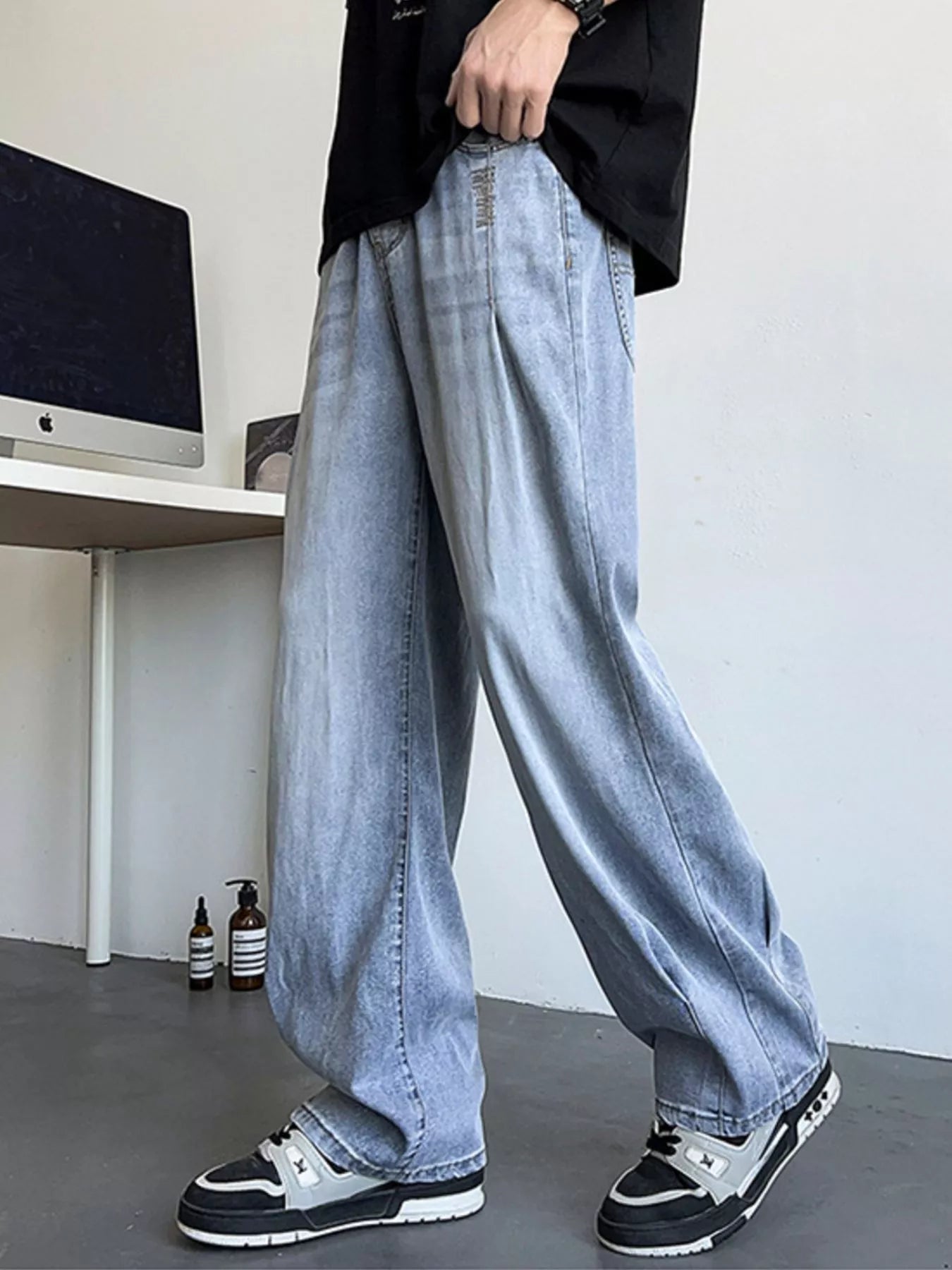 Men's Plus Size Wide Leg Relaxed Fit Jeans