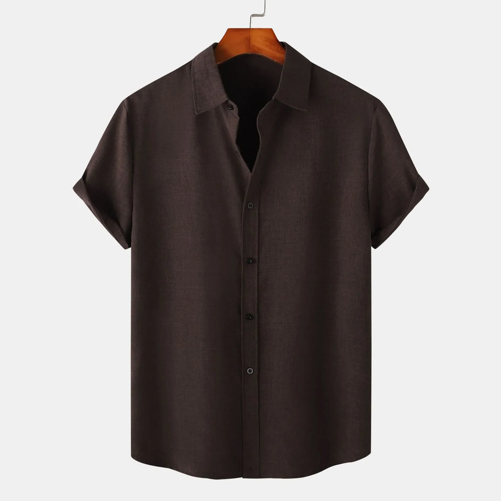 Men's Plus Size Button Up Short Sleeve Shirt