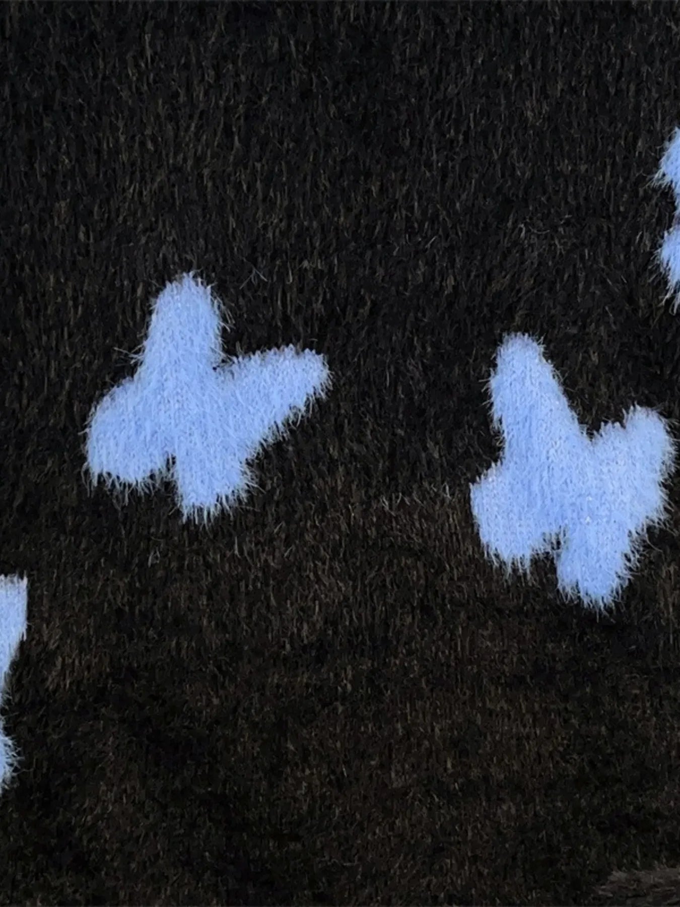 Men's Plus Size Fluffy Butterfly Round Neck Sweater