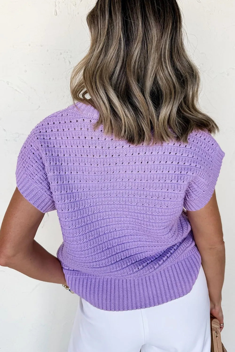 Short Sleeve Knit Sweater Top