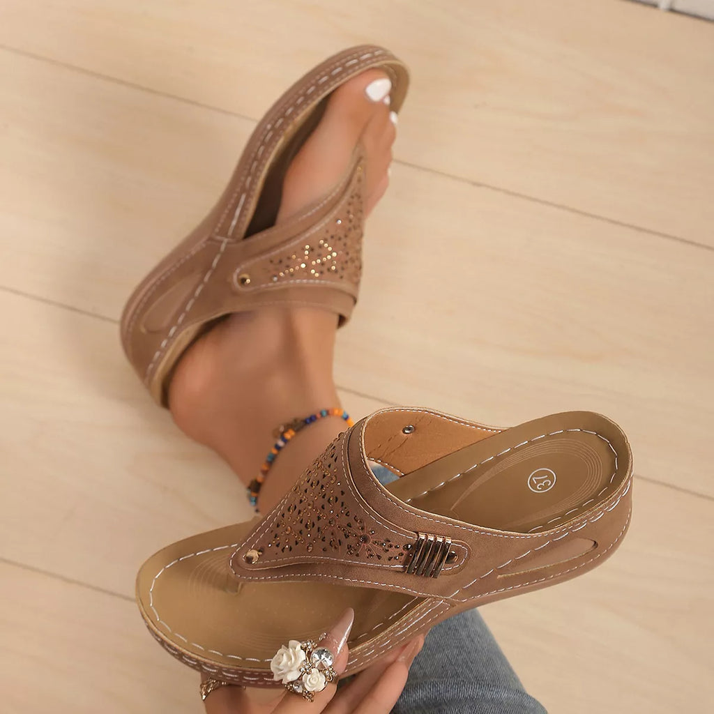 Toe Post Wedge Sandals