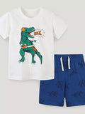 Children's Dinosaur Graphic Tee and Shorts Set