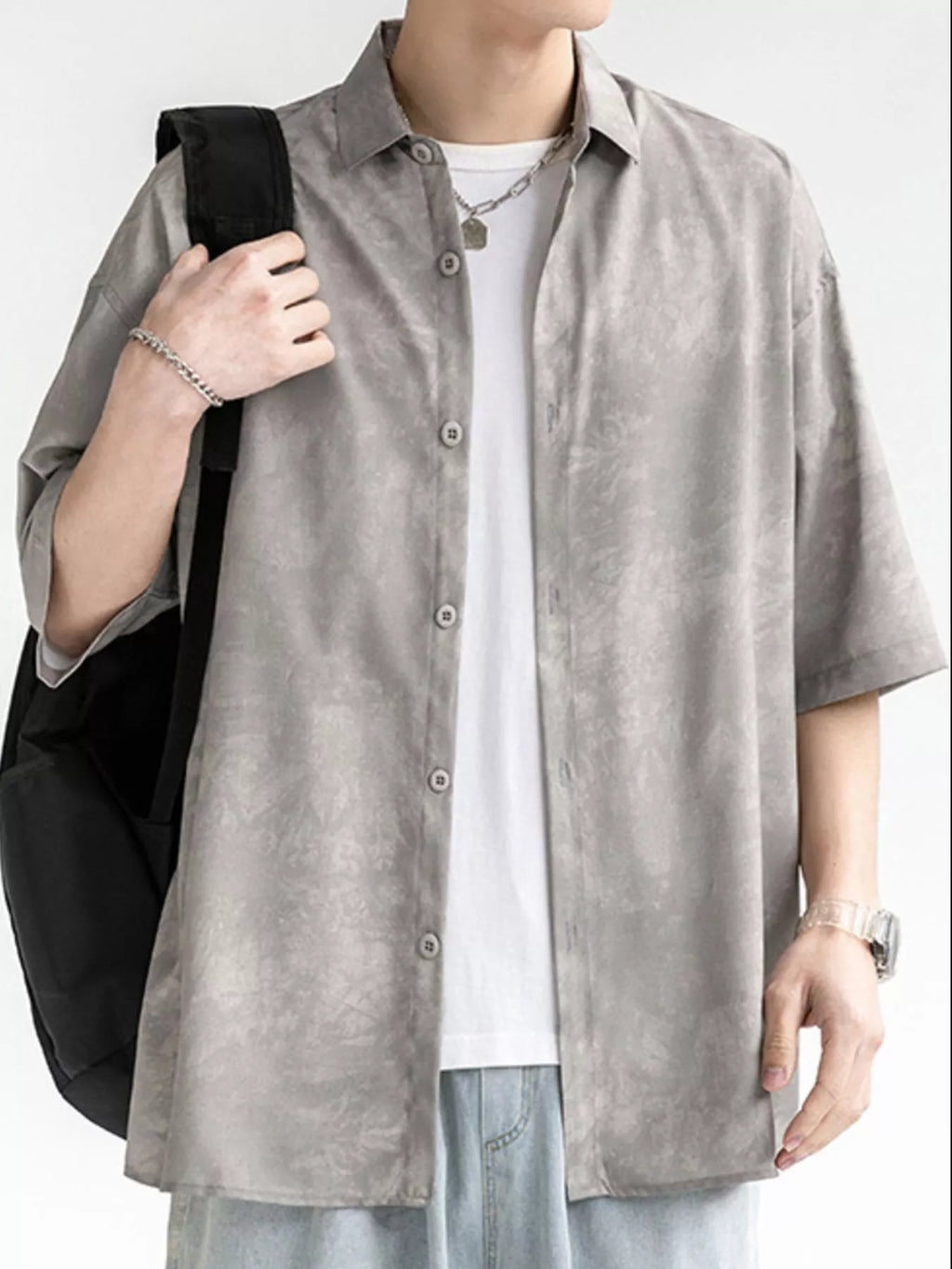 Men's Plus Size Casual Tie-dye Short Sleeve Shirt